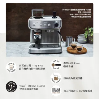 【Sunbeam】經典義式濃縮咖啡機-MAX銀+百靈刮鬍刀(含原廠配件組)
