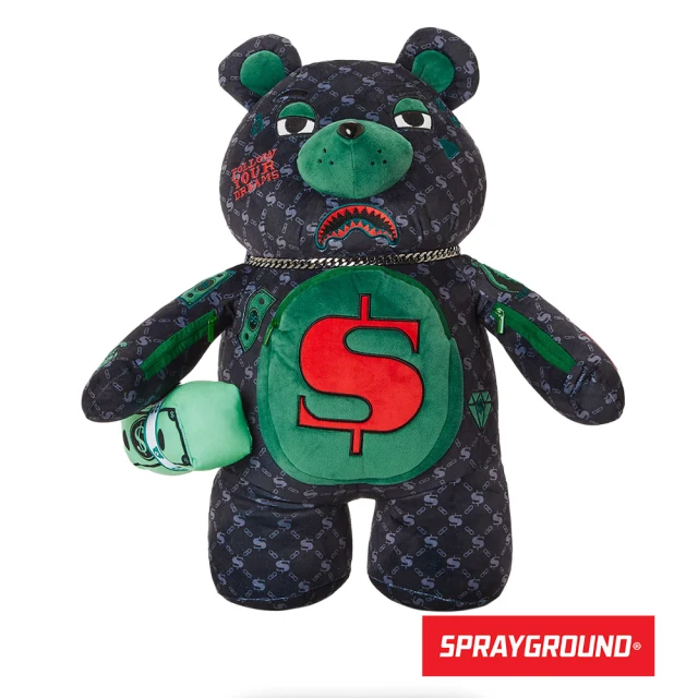 【SPRAYGROUND】DINERO MONEYBEAR 泰迪熊後背包(深灰色)