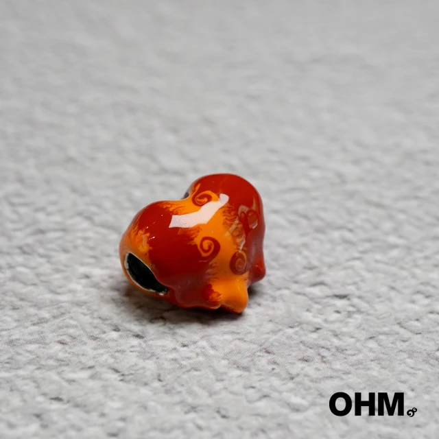 【OHM Beads】Orange Swirls(歐姆串珠;琉璃珠)