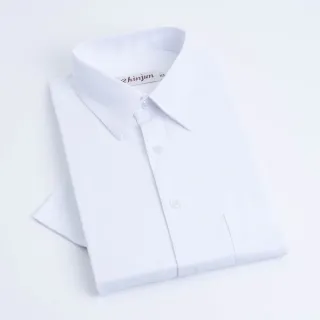 【CHINJUN】抗皺襯衫-短袖、白底斜紋、編號：s8056(#CHINJUN#勁榮#襯衫#短袖#白色#商務)