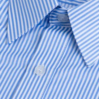 【CHINJUN】抗皺襯衫-長袖、藍白相間條紋、款式編號：K903(男性 商務 襯衫 好穿 舒適)