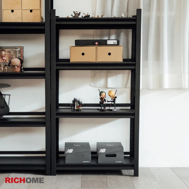 【RICHOME】鋼鐵人工業風角鋼四層架-70x40x130(多功能收納架/置物架/電器架/貨架)