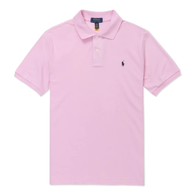 RALPH LAUREN【RALPH LAUREN】RL POLO 經典刺繡小馬短袖POLO衫-男青年-淺粉色(平輸品)