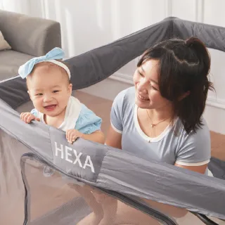 【GleeKids樂寶】HEXA海星遊戲圍欄-四邊款-鐵灰(折疊式嬰兒圍欄 安全圍欄)