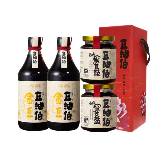 【豆油伯】金豆黑豆醬油醬料組(金豆醬油500mlx2+黑豆豉280gx2)