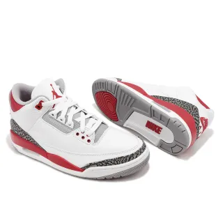 【NIKE 耐吉】Air Jordan 3 Retro 男鞋 白 紅 爆裂紋 Fire Red OG 老屁股 三代(DN3707-160)