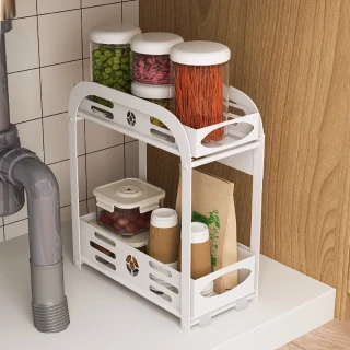 廚房抽屜式家電收納架 冰箱置物架-雙層款(廚房收納架 冰箱置物架 層架 隙縫架)