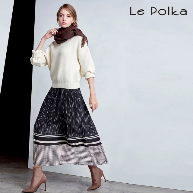 Le Polka【Le Polka】經典軌跡細褶長裙
