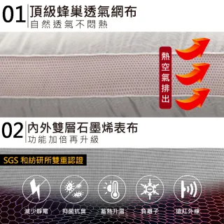 【寢室安居】買1送1  台灣製 雙層石墨烯銀離子可拆洗獨立筒枕(Momo獨家限定款)