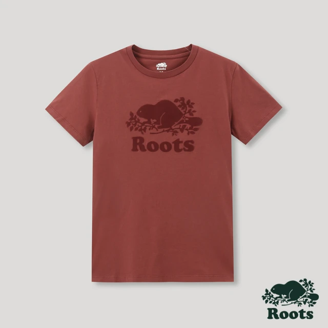 【Roots】Roots 女裝- 經典海狸LOGO短袖 T 恤(紅色)