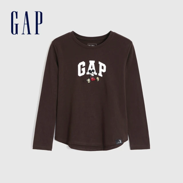 GAP【GAP】女童 Gap x Disney 迪士尼聯名 長袖T恤(429541-深棕色)