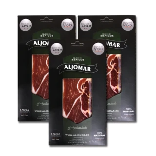 西班牙 綠標伊比利火腿切片 100g x3入(豬隻食用天然飼料 放養自然無壓力 油脂肉分佈均勻)