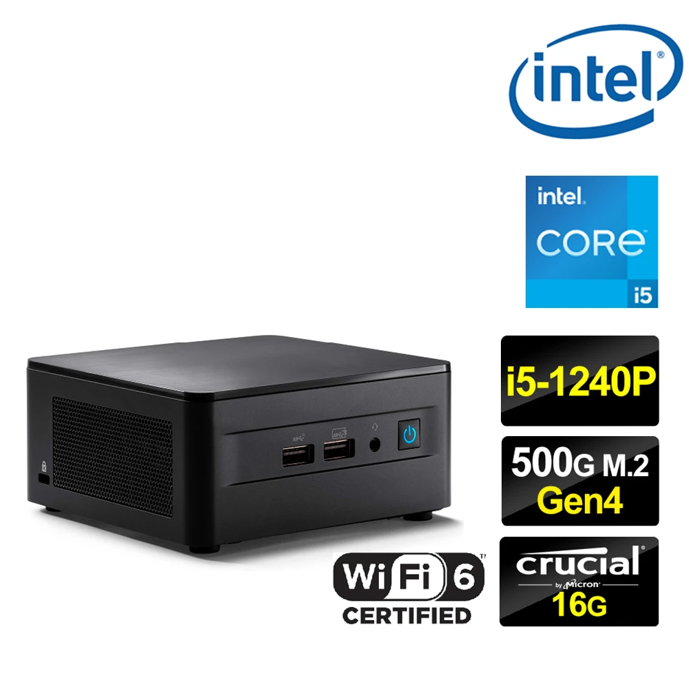 【Intel 英特爾】NUC平台i5十二核{天河少校} 迷你電腦(i5-1240P16G500G M.2)