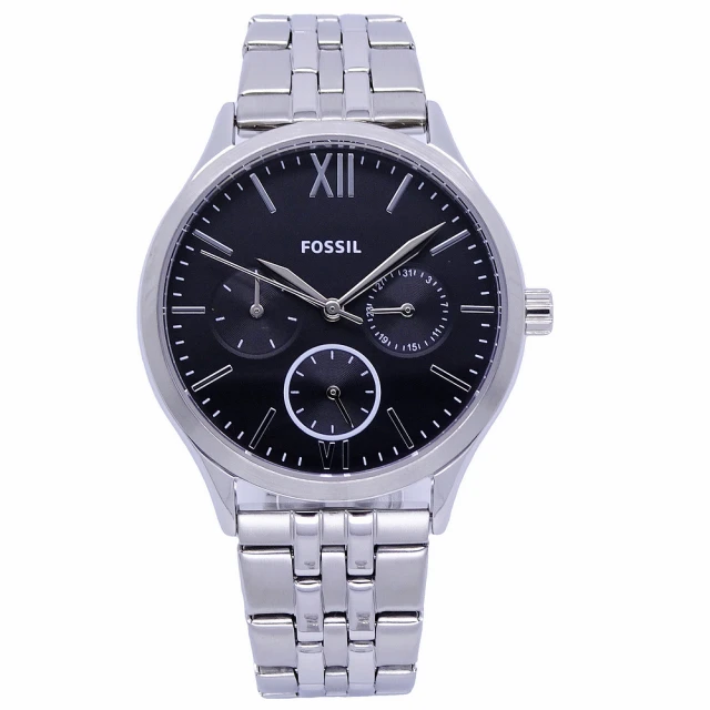 【FOSSIL】FOSSIL 美國最受歡迎頂尖運動時尚三眼造型女性腕錶-黑面-BQ2469W