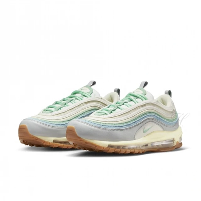 【NIKE 耐吉】慢跑鞋 女鞋 運動鞋 氣墊 緩震 AIR MAX 97 米灰藍綠 DX5766-131