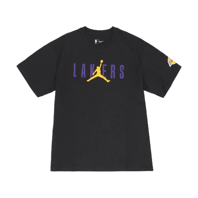 NIKE 耐吉【NIKE 耐吉】短T Jordan NBA Lakers 黑 紫 金 洛杉磯 湖人隊 短袖 純棉 上衣 休閒 運動(DA6513-010)