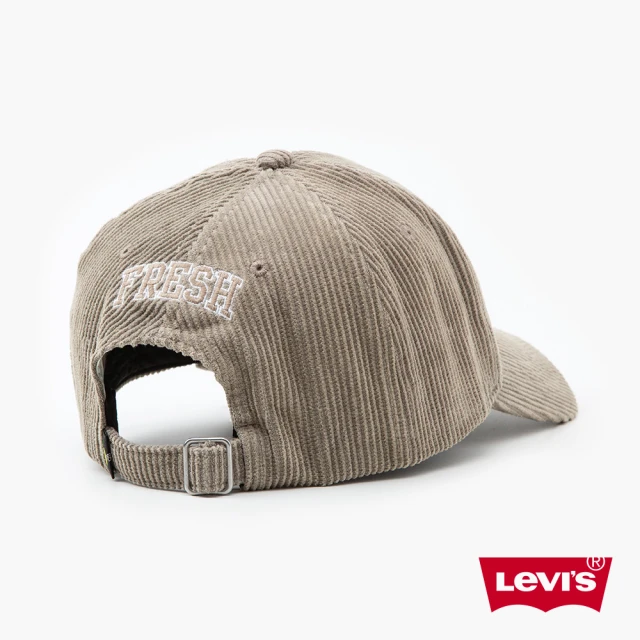 【LEVIS】Fresh果漾系列 男女同款 可調式環釦燈心絨棒球帽 / 精工刺繡Logo 月岩灰 人氣新品