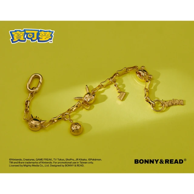 BONNY & READ【BONNY & READ】[寶可夢/鍍18K厚金] 立體造型手鍊 / 金色 / 基本組(寶可夢 精靈球 皮卡丘 手環 手鍊)