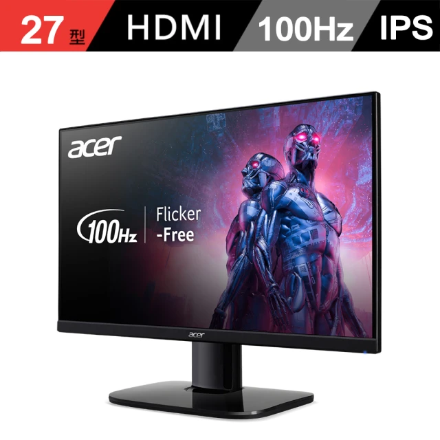 【Acer 宏碁】27型 IPS電競螢幕 支援HDMI介面/FreeSync(KA272 E)