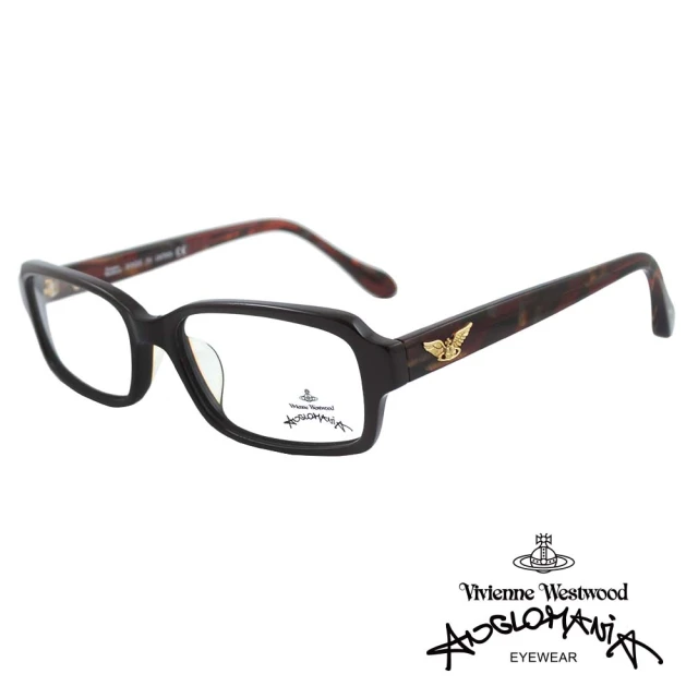 【Vivienne Westwood】光學鏡框混色天使土星造型英倫風(混色紅/黑-AN270 04)