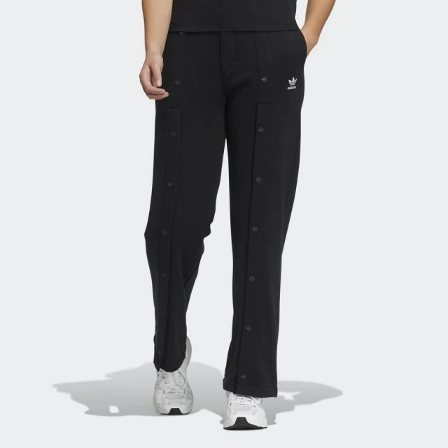 adidas 愛迪達【adidas 愛迪達】Ao Track Pants 女 運動長褲 休閒 按扣 棉質 彈性 穿搭 國際版 黑(HL9394)