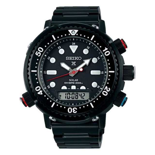 【SEIKO 精工】PROSPEX DIVER SCUBA 40週年限量鮪魚罐頭太陽能雙顯潛水錶/46.9mm(H855-00C0SD SNJ037P1)