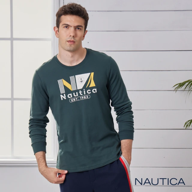 NAUTICA【NAUTICA】男裝品牌LOGO圖騰短袖T恤(綠)