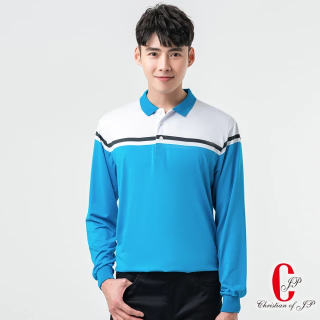 【JYI PIN 極品名店】商務休閒義式品味口袋長袖POLO衫_藍(PW888-80)