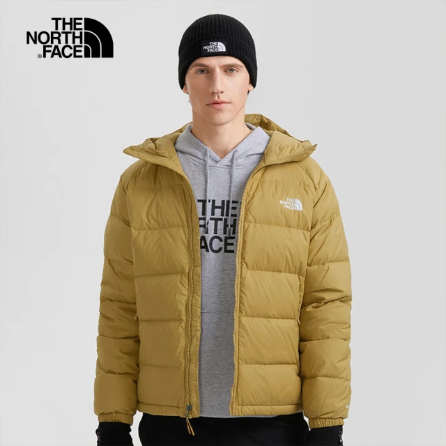 【The North Face】北面男款棕色防風防潑水連帽羽絨外套｜7W7GZSF