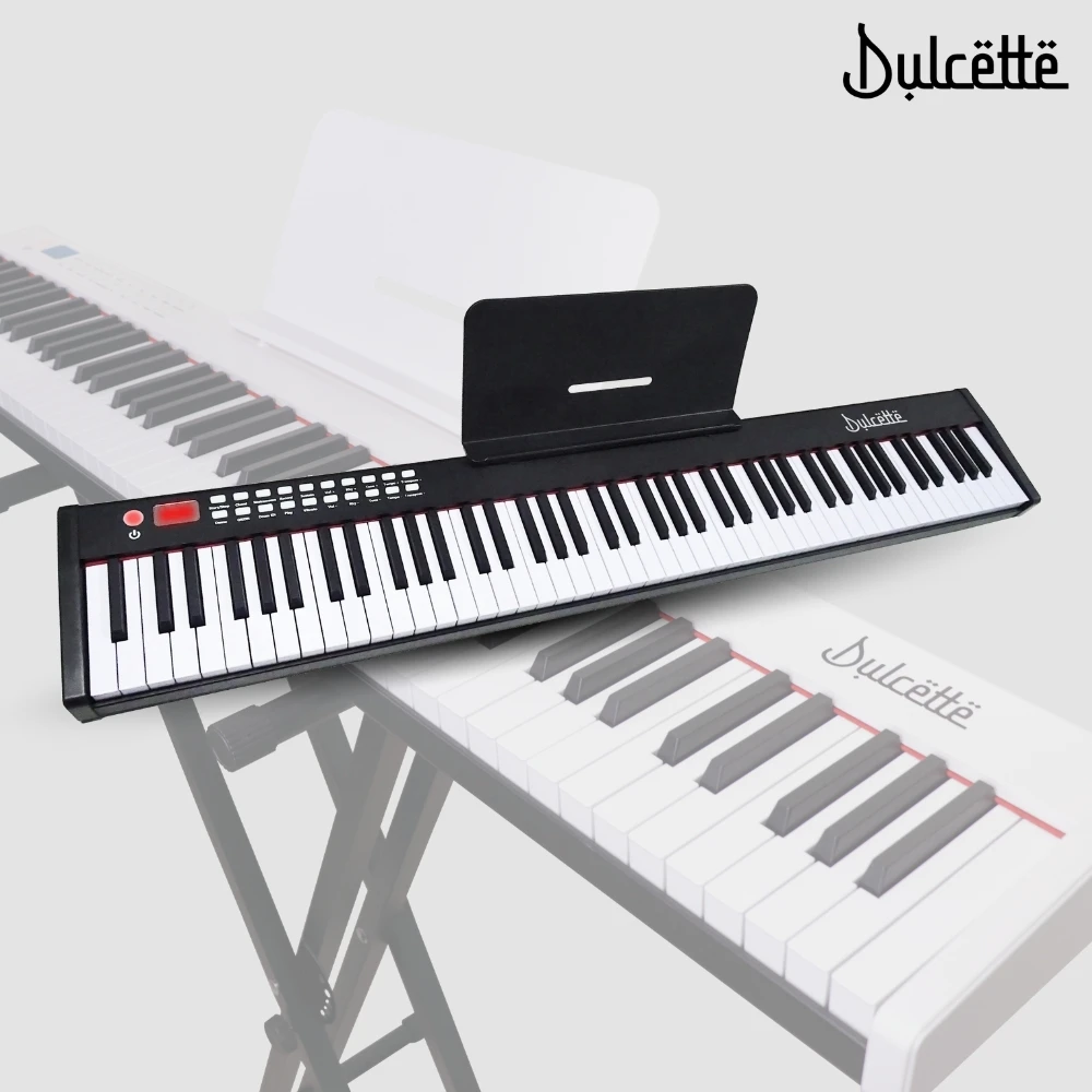 【Dulcette】88鍵標準厚鍵電子鋼琴(#1美國亞馬遜知名品牌 可攜式電子鋼琴)