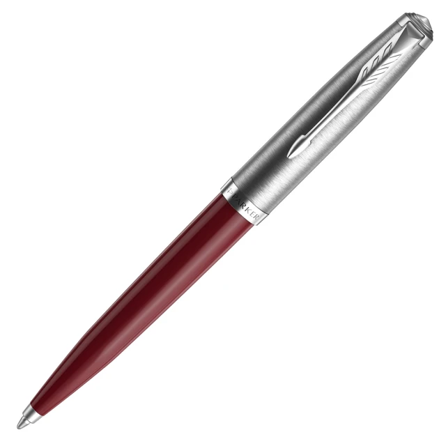 【PARKER】派克 51型復刻 紅桿原子筆(紅色 勃根地紅)