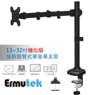 【Ermutek 二木科技】快拆式強化版桌上型13~32吋螢幕支架單螢幕液晶電視架(夾鎖桌兩用固定)