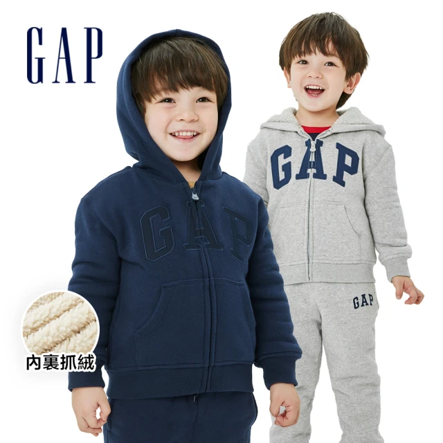 第05名 【GAP】男幼童 Logo仿羊羔絨休閒連帽外套(多色可選)