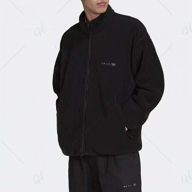 adidas 愛迪達【adidas 愛迪達】外套 男款 運動外套 三葉草 保暖 SHERPA JKT 黑 HK2771