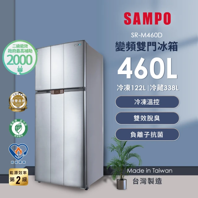 SAMPO 聲寶460公升二級能效變頻右開雙門冰箱(SR-M460D)