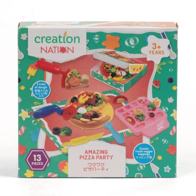 【ToysRUs 玩具反斗城】Creation Nation 披薩派對遊戲組(益智玩具 黏土 手工藝 創作 家家酒)