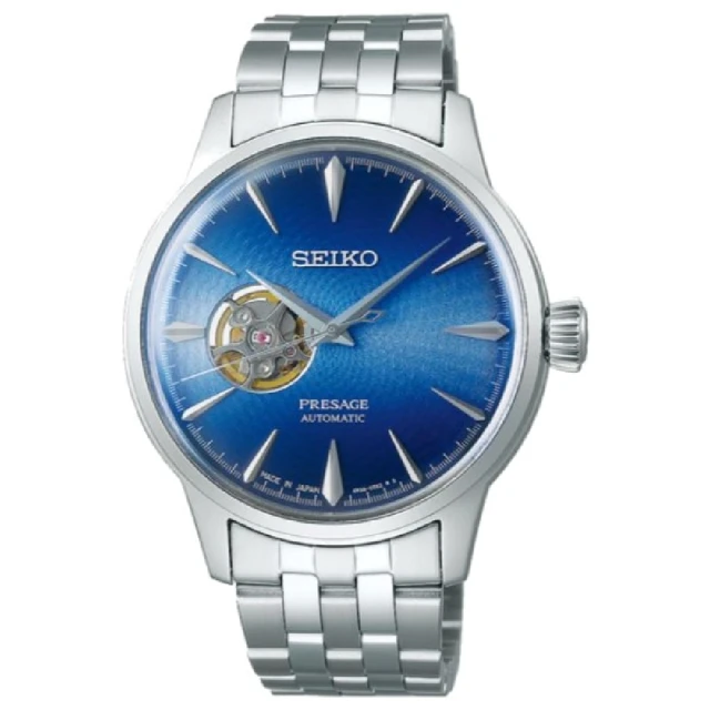 【SEIKO 精工】Presage時尚開芯鏤空機械腕錶/藍面 40.5mm(4R38-01N0U/SSA439J1)