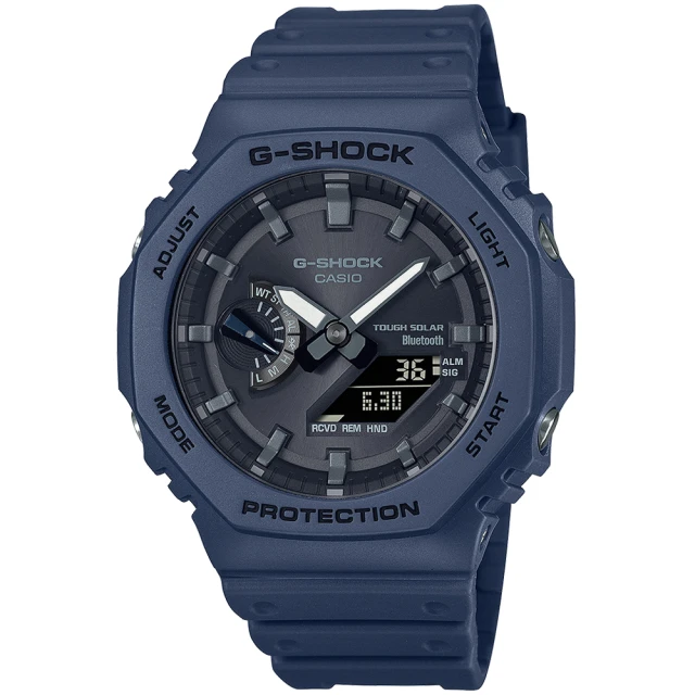 【CASIO 卡西歐】G-SHOCK 藍牙 太陽能 八角農家橡樹雙顯手錶(GA-B2100-2A/速)