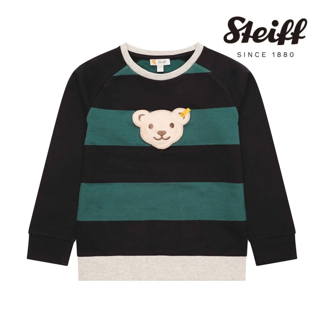 STEIFF【STEIFF】熊頭童裝 條紋長袖T 內刷毛(長袖上衣 啾啾款)