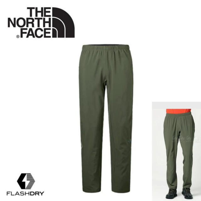 The North Face【The North Face】男 FlashDry彈性長褲《軍綠》2TZV/休閒長褲/機能性長褲/健行褲(悠遊山水)