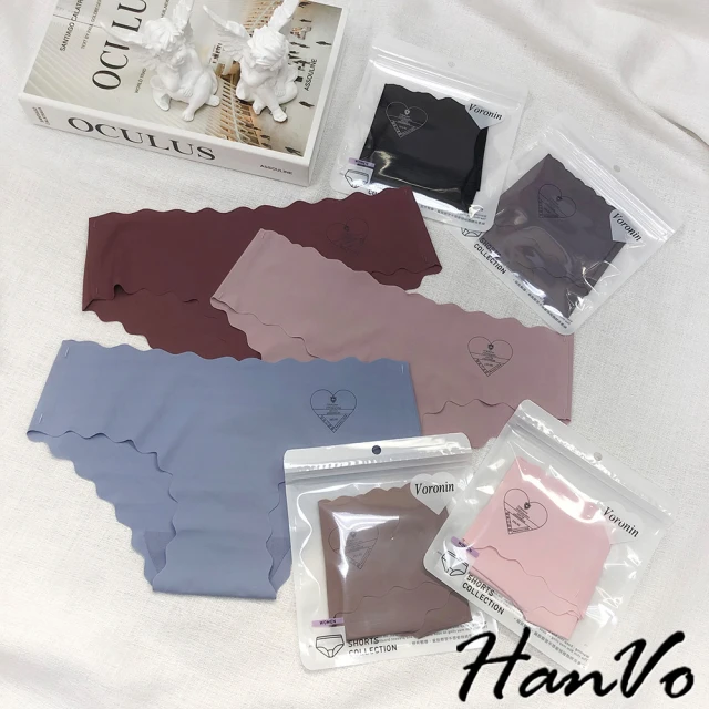 【HanVo】VORONIN愛心冰絲無痕內褲(舒適親膚冰絲涼感日系內褲 獨立包裝 流行少女內褲 內著 5631)