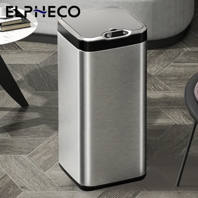 【ELPHECO】不鏽鋼除臭感應垃圾桶30公升