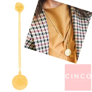 【CINCO】葡萄牙精品 CINCO Maria necklace 24K金硬幣項鍊 經典圖騰款(925純銀)