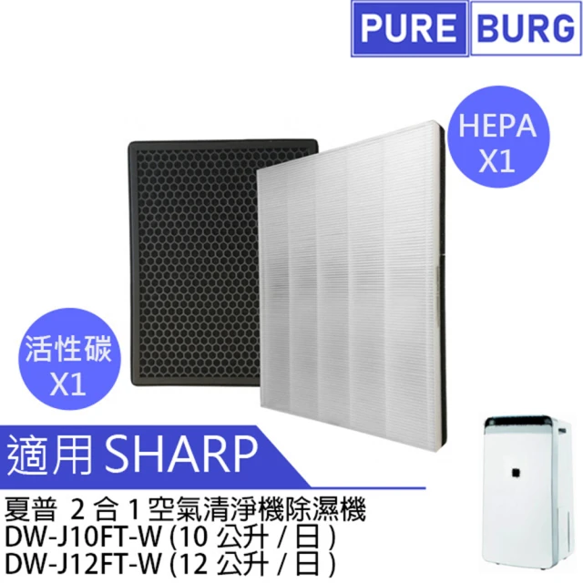 PUREBURG】適用Sharp夏普DW-J10FT-W DW-J12FT-W 空氣清淨除濕機副廠濾