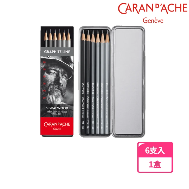 【CARAN d’ACHE】GRAPHITE PENCIL專家級鐵盒素描鉛筆6入