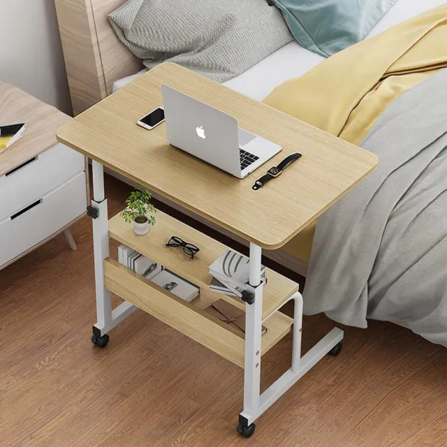 【AOTTO】可移動床邊沙發萬用雙層收納邊桌(懶人桌
