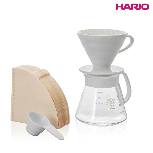 HARIO V60不鏽鋼保溫咖啡壺白色PLUS+V60磁石0