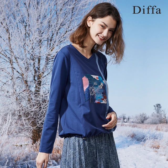 【Diffa】difference貼布繡上衣-女