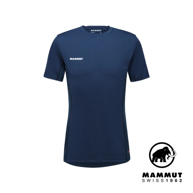 【Mammut 長毛象】Sertig T-Shirt Men 輕量透氣短袖排汗衣 男款 海洋藍/黑 #1017-00110