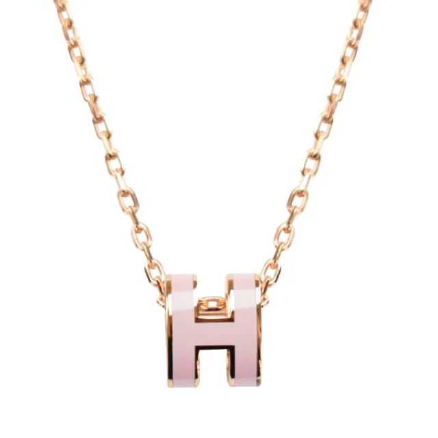 【Hermes 愛馬仕】Mini Pop H pendant 經典H立體橢圓簍空項鍊(多色選)